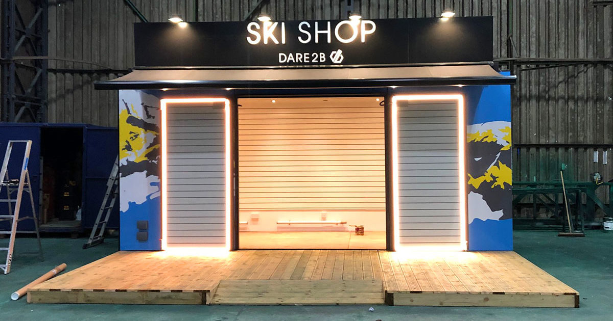 dare2b ski shop shipping container conversion